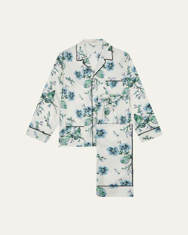 Yves Floral-Print Silk Twill Pajama Set